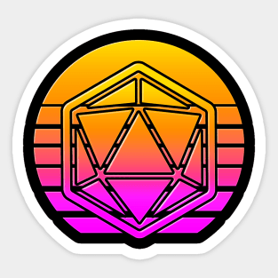 80s Retro D20 Sun Sticker